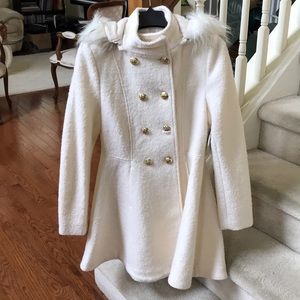 Liz Claiborne Ivory Hooded Peacoat🔥🔥🔥